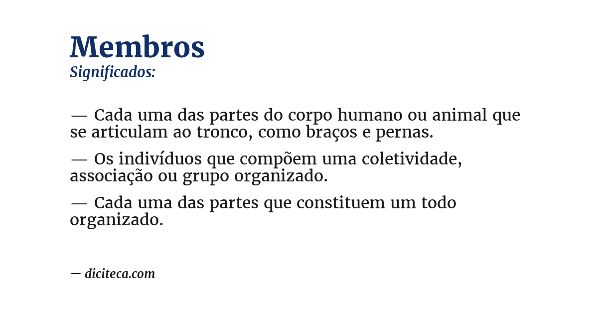 Significado de membros