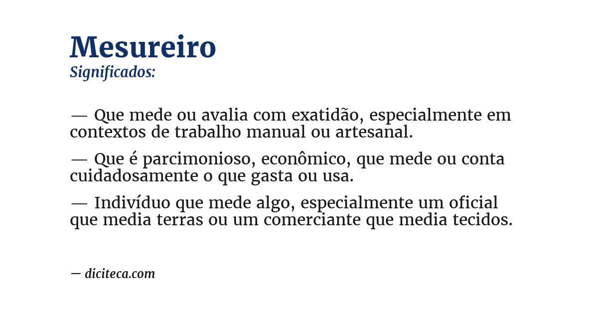 Significado de mesureiro