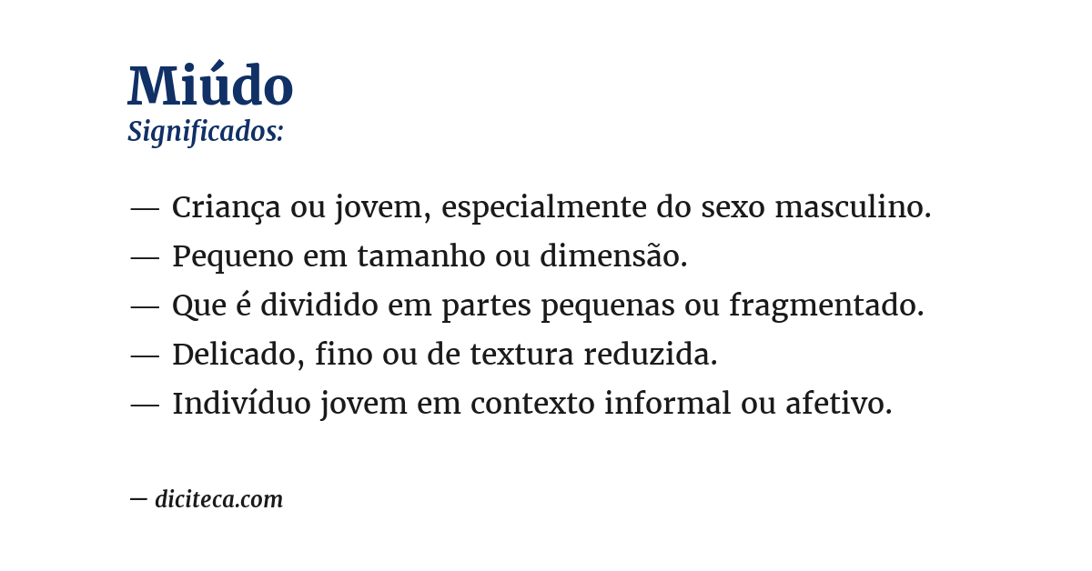 Significado de miúdo