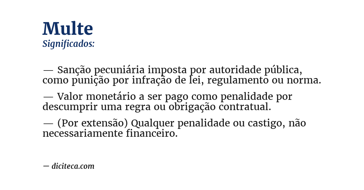 Significado de multe