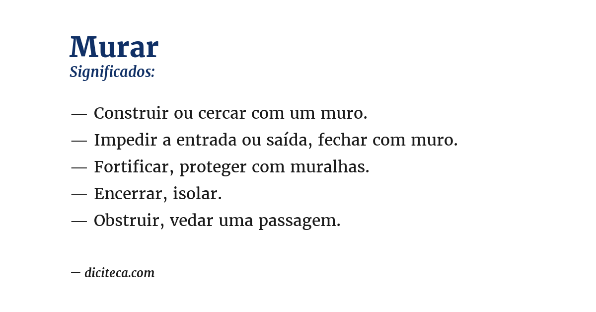 Significado de murar