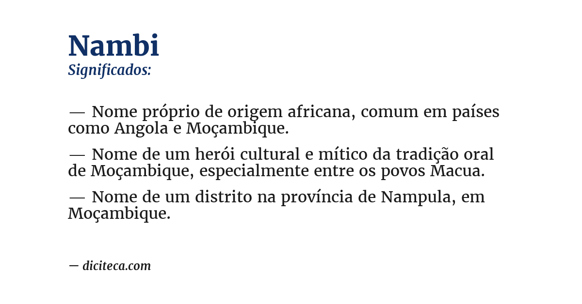 Significado de nambi