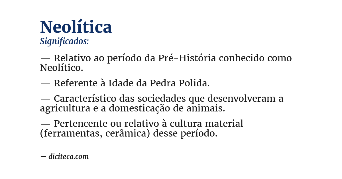 Significado de neolítica