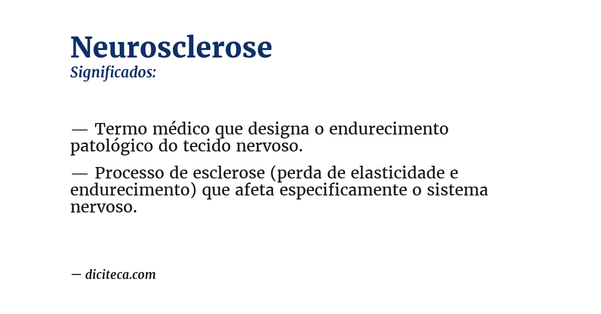 Significado de neurosclerose