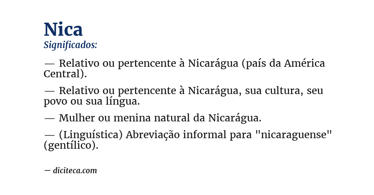 Significado de nica