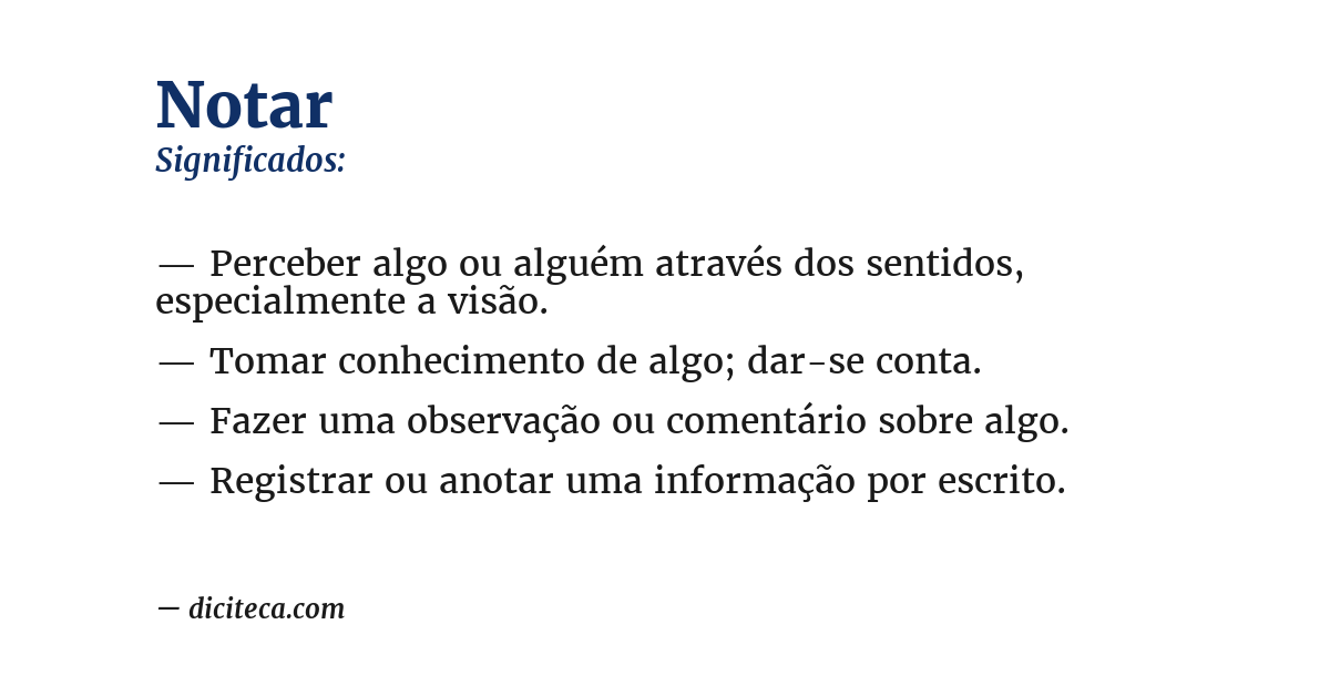Significado de notar