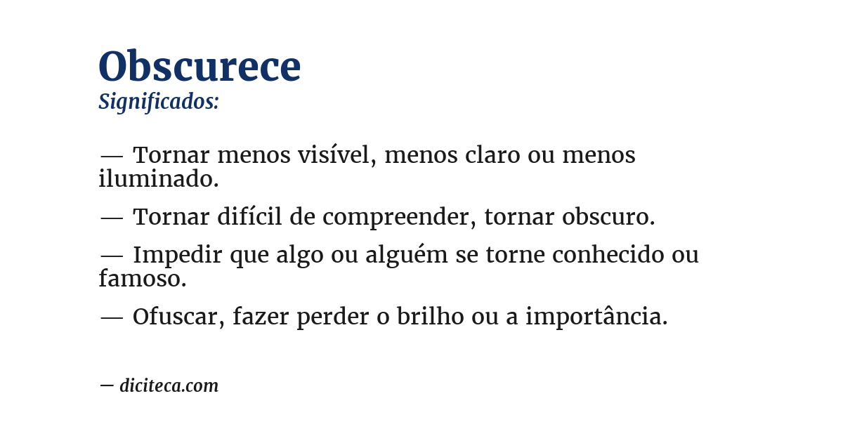 Significado de obscurece
