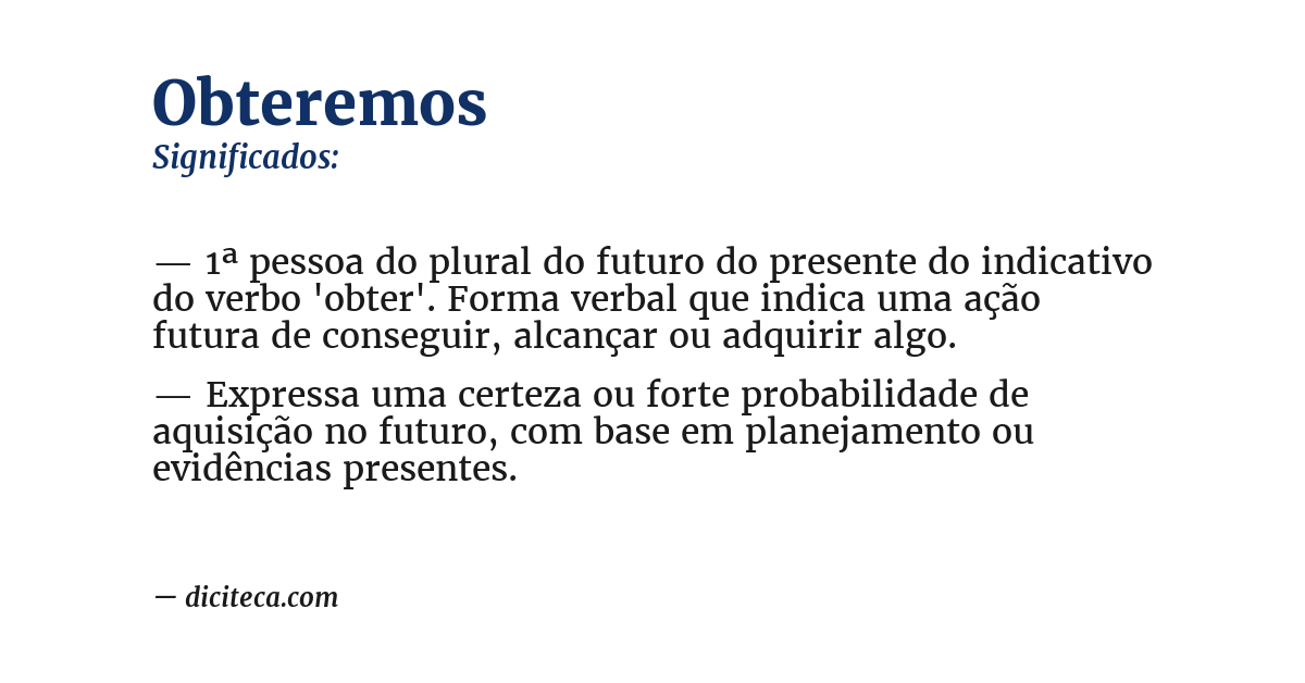 Significado de obteremos