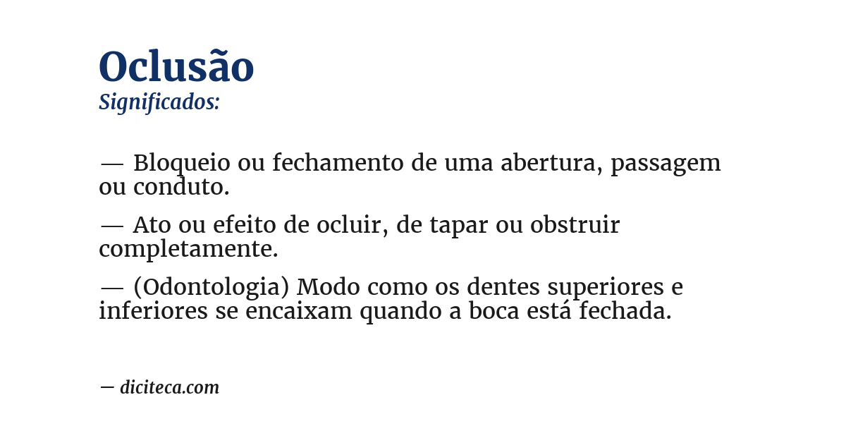 Significado de oclusão