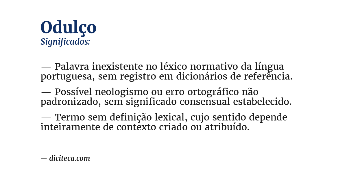 Significado de odulço
