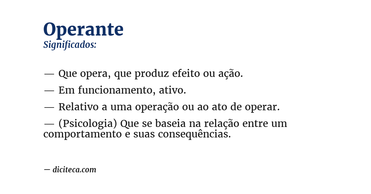 Significado de operante