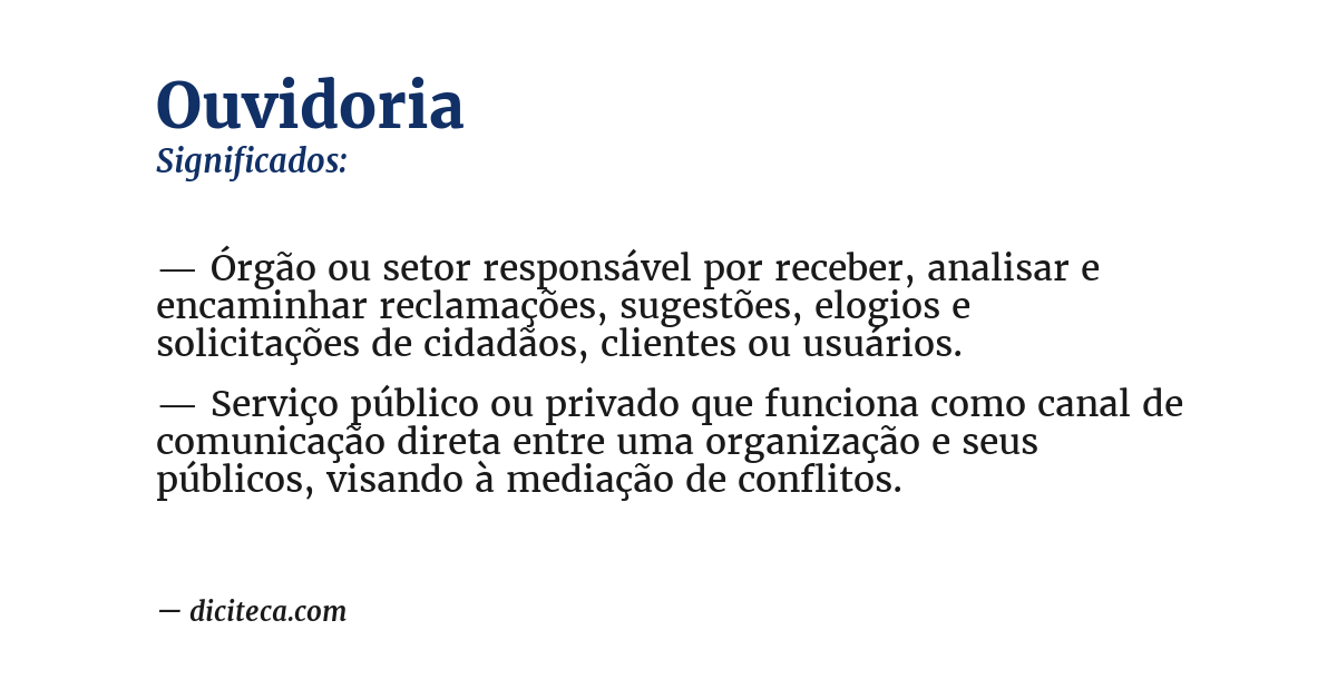 Significado de ouvidoria