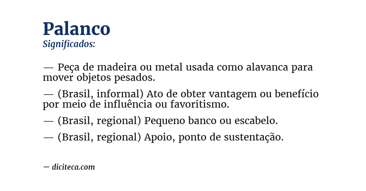 Significado de palanco