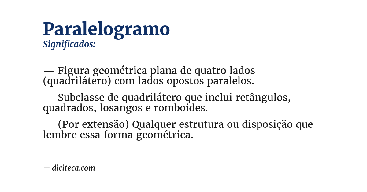 Significado de paralelogramo