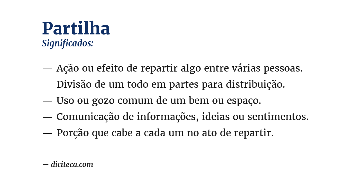 Significado de partilha