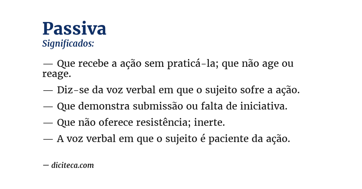 Significado de passiva