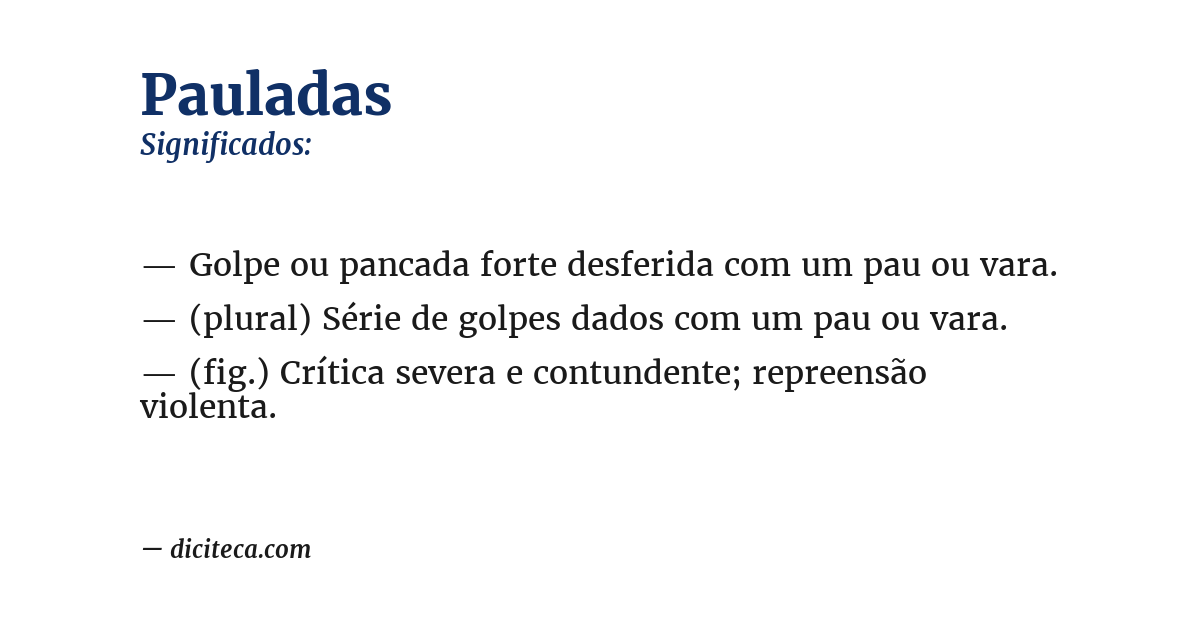 Significado de pauladas
