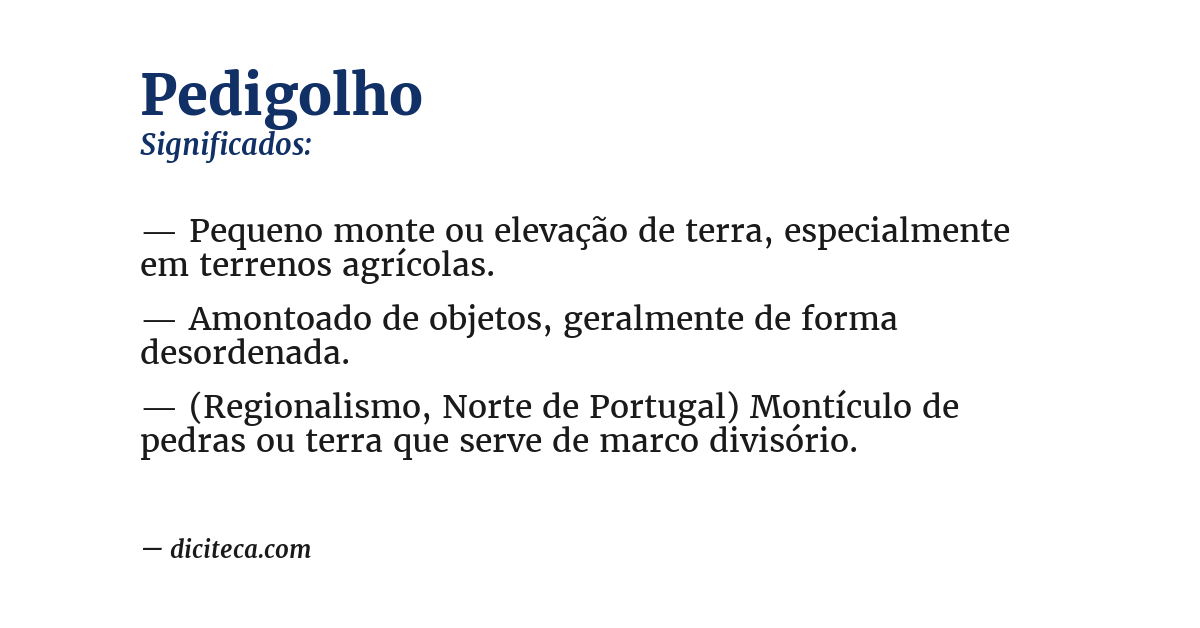 Significado de pedigolho