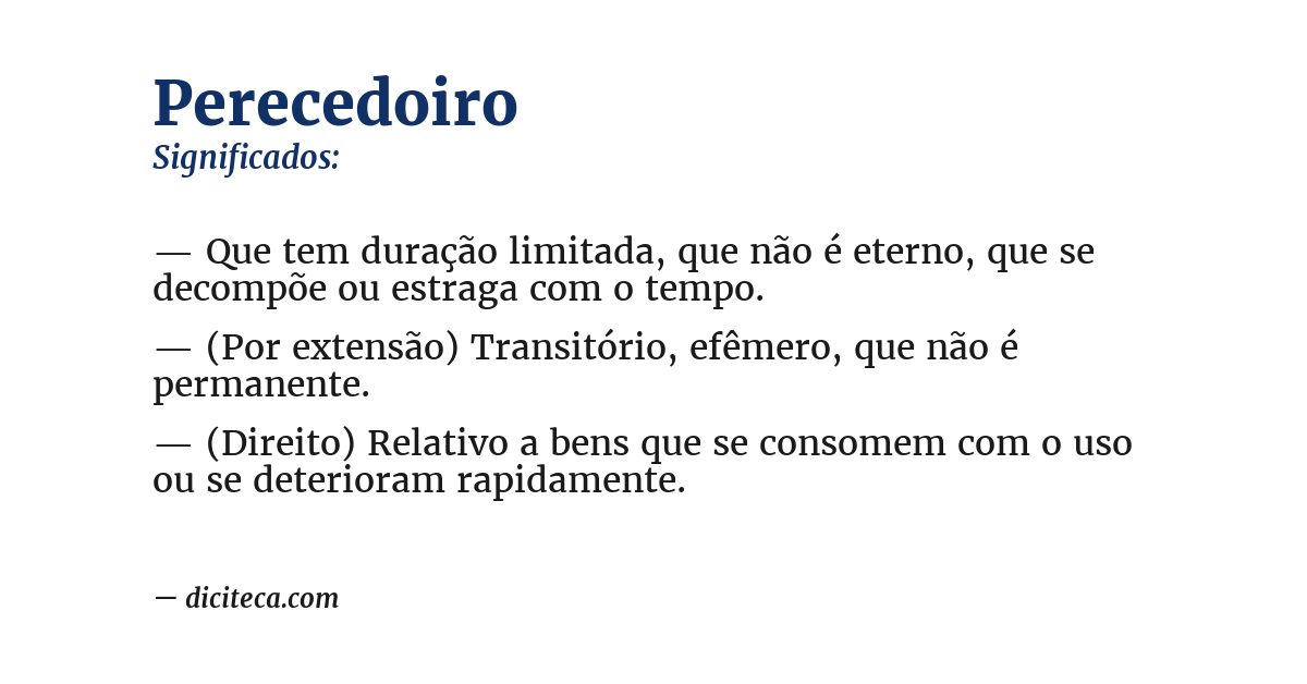 Significado de perecedoiro