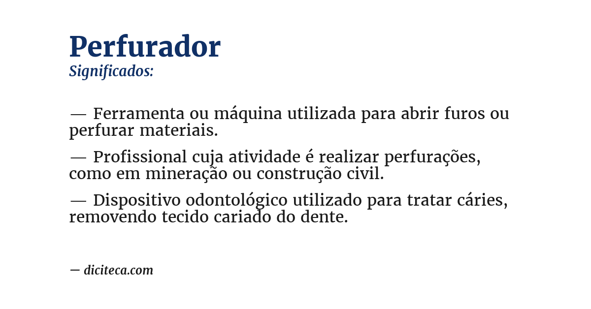 Significado de perfurador