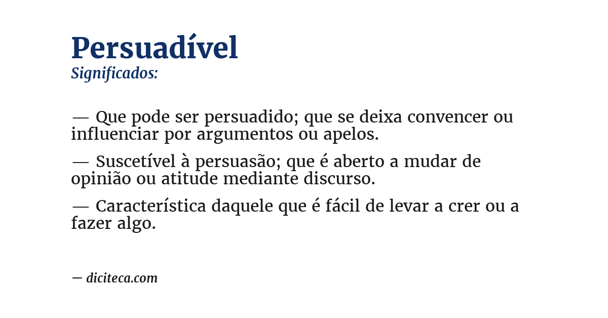 Significado de persuadível