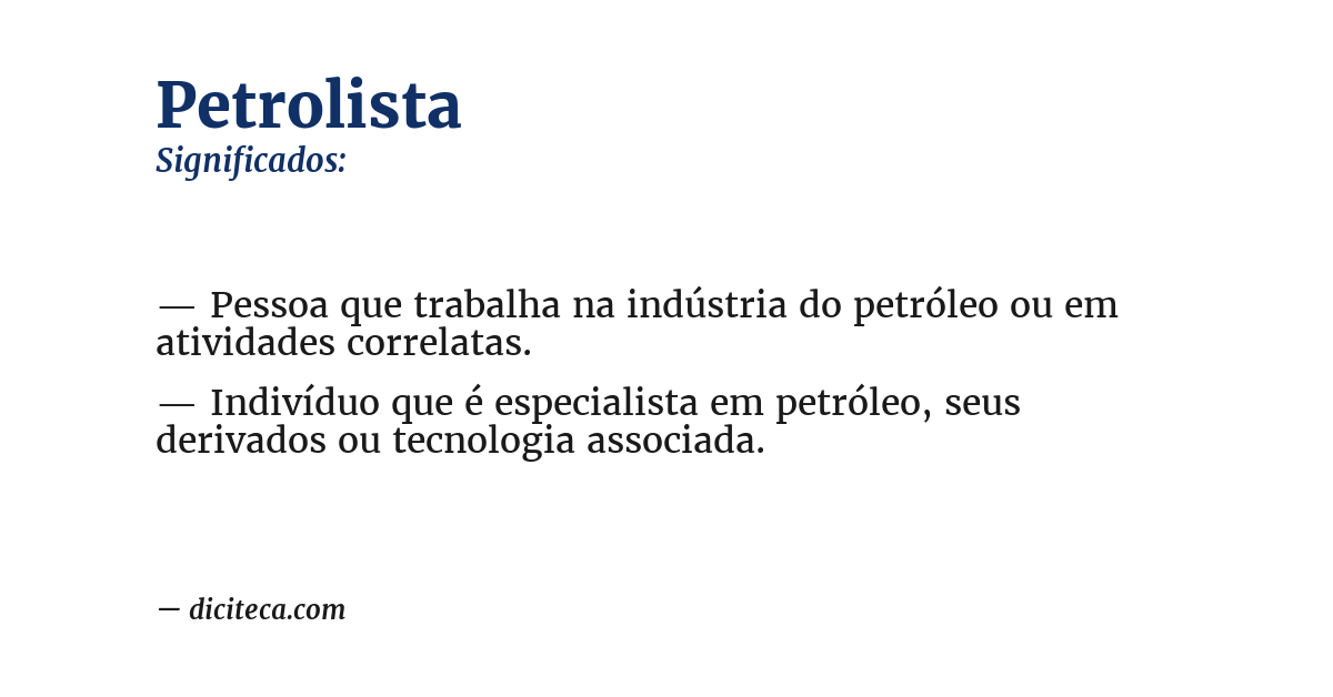 Significado de petrolista