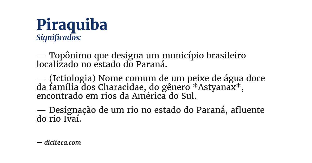 Significado de piraquiba