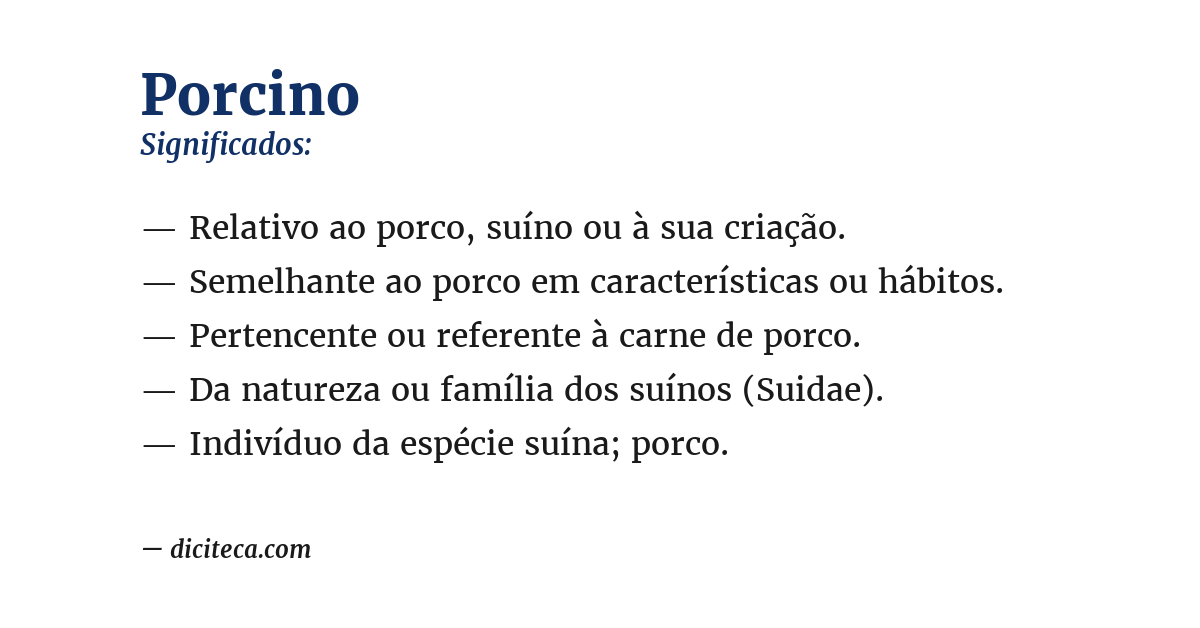 Significado de porcino