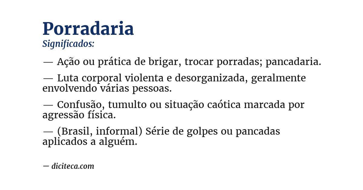 Significado de porradaria