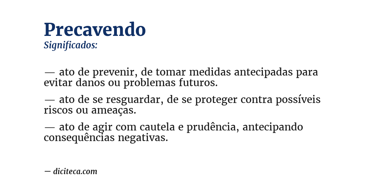 Significado de precavendo