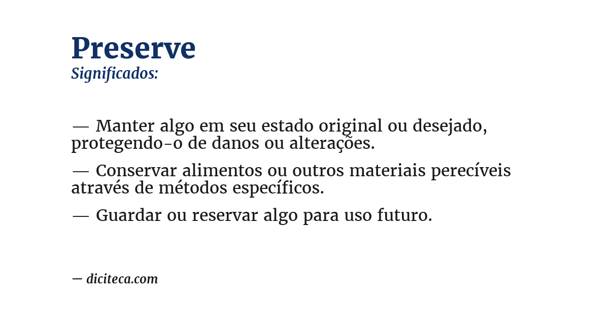 Significado de preserve