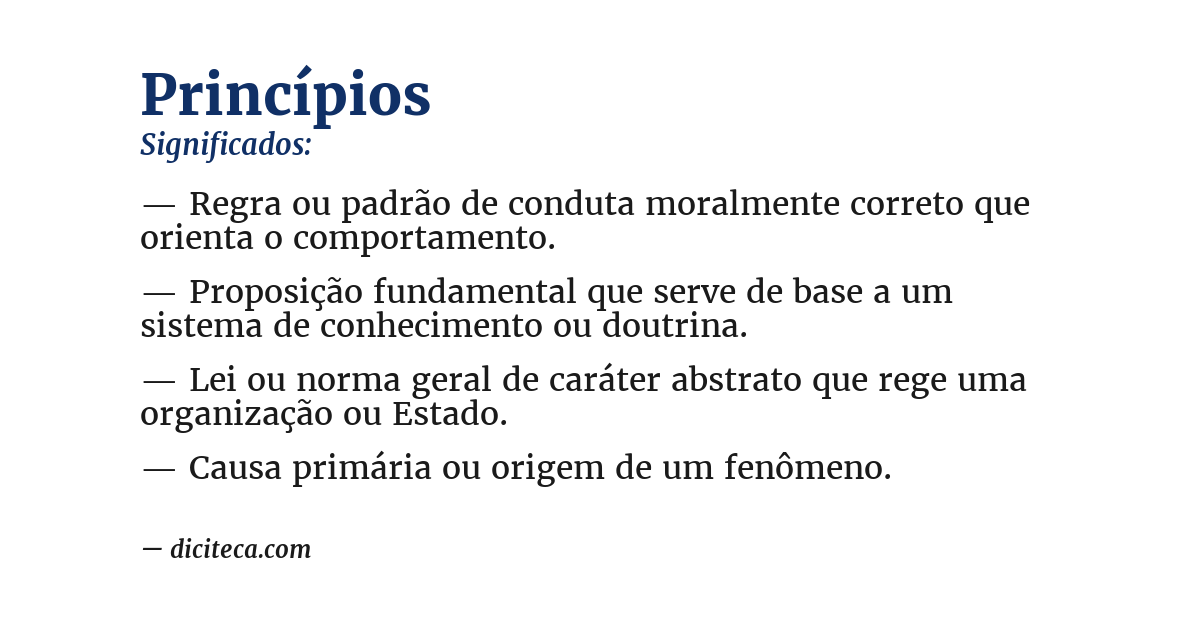Significado de princípios