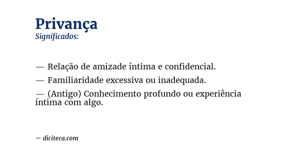 Significado de privança