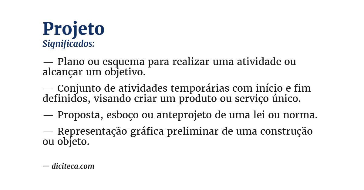 Significado de projeto