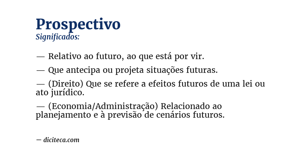 Significado de prospectivo