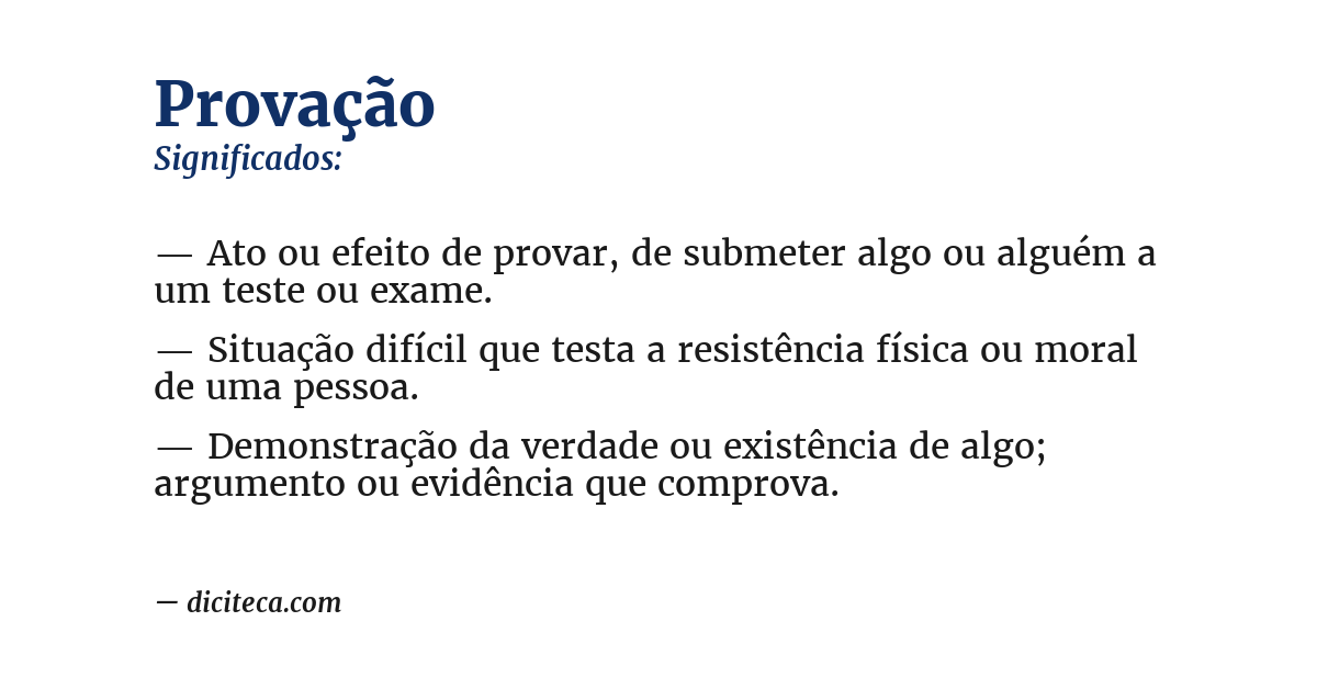 Significado de provação