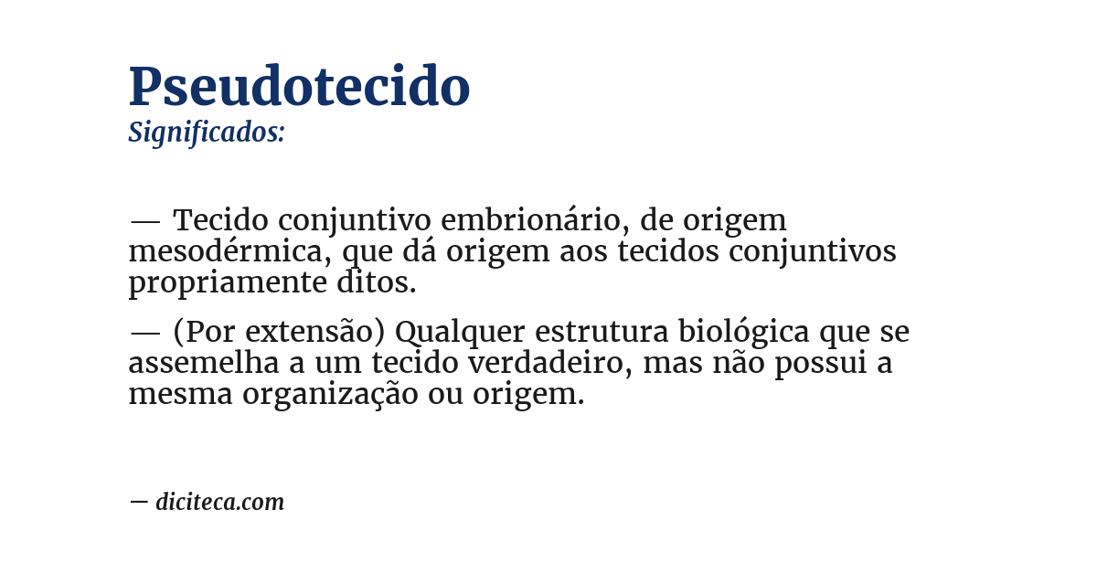 Significado de pseudotecido