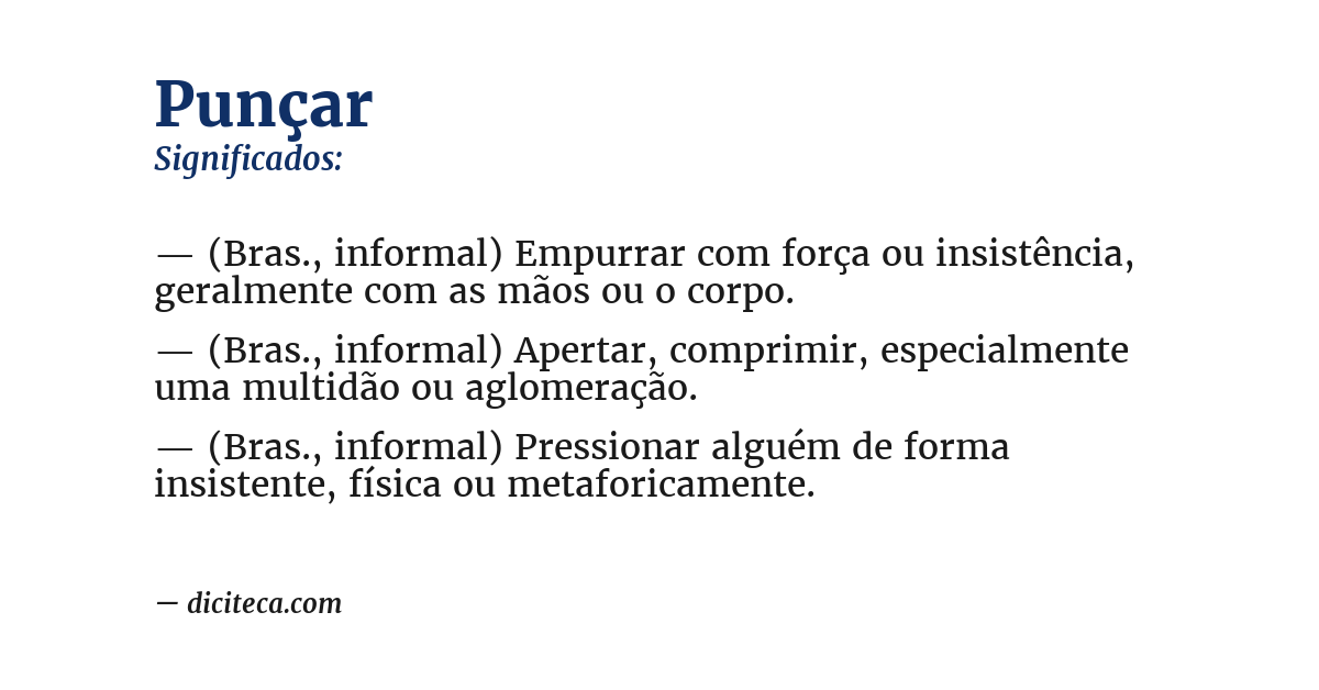 Significado de punçar