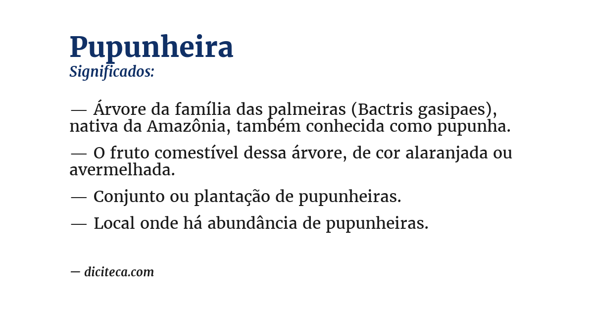 Significado de pupunheira