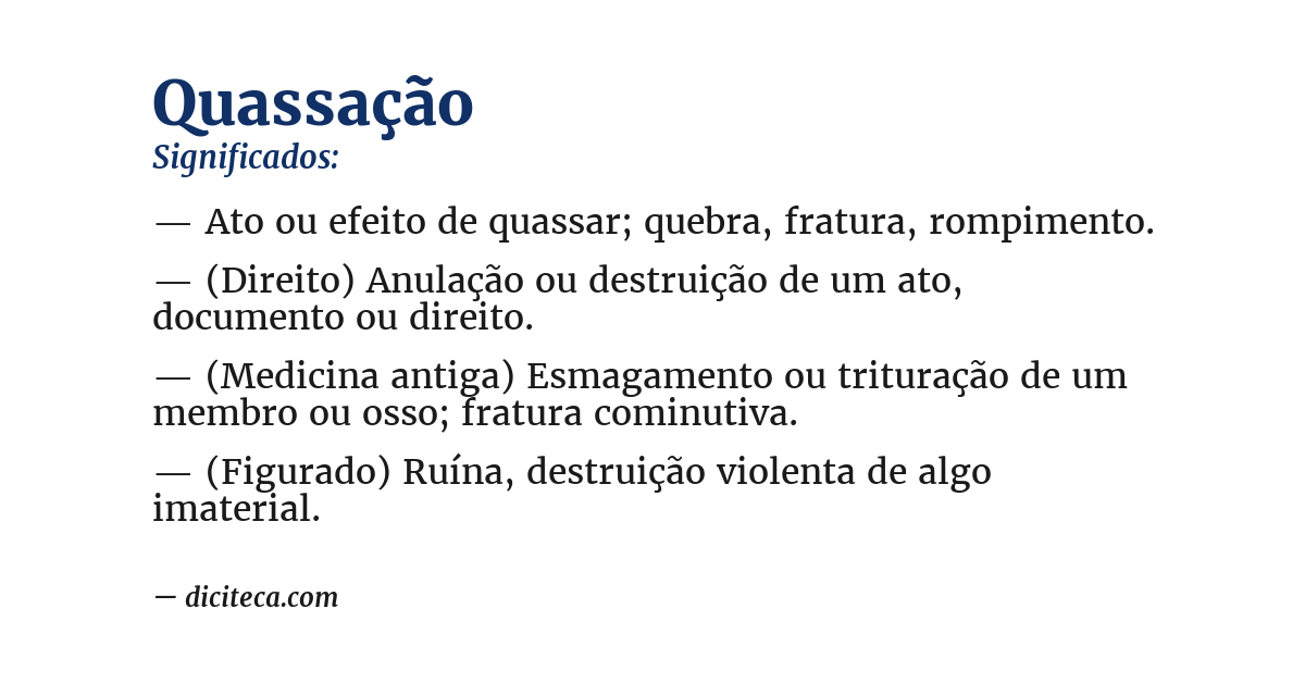 Significado de quassação
