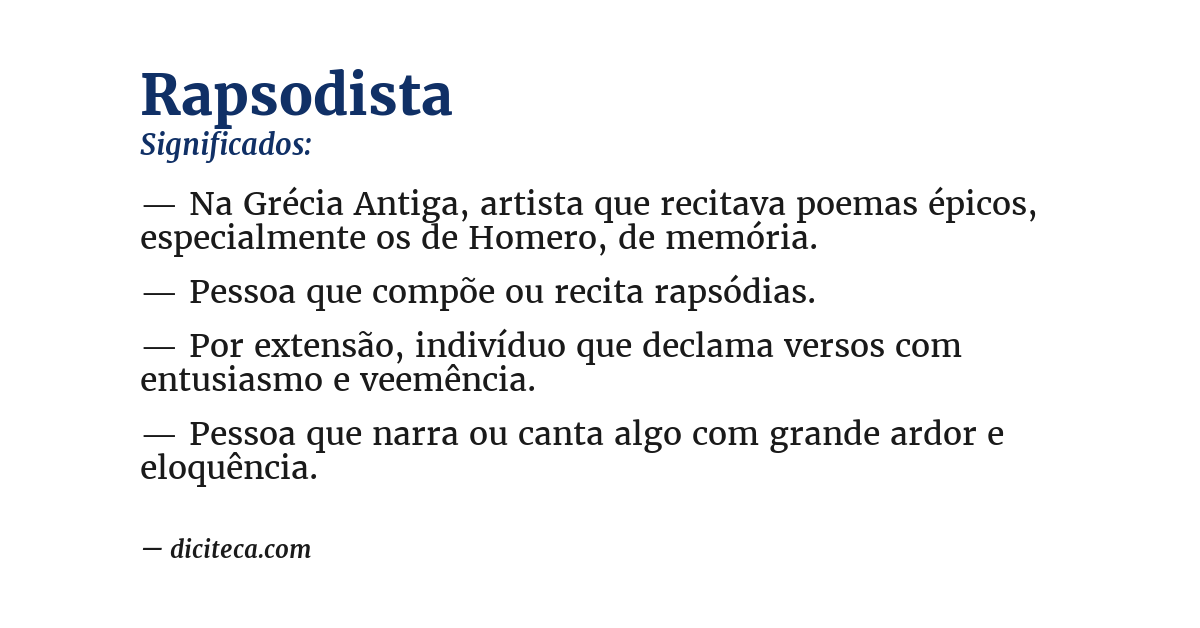 Significado de rapsodista