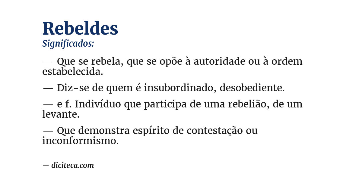 Significado de rebeldes