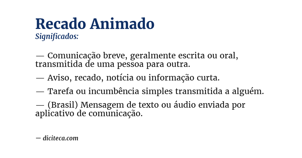 Significado de recado animado