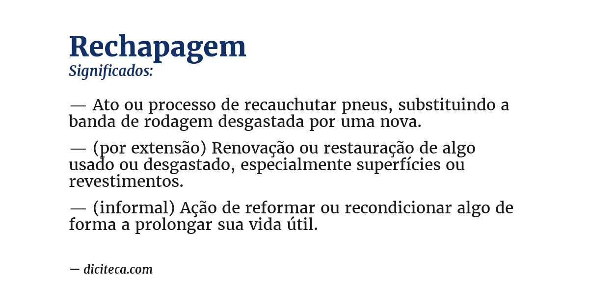 Significado de rechapagem