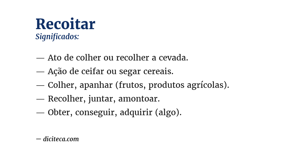 Significado de recoitar