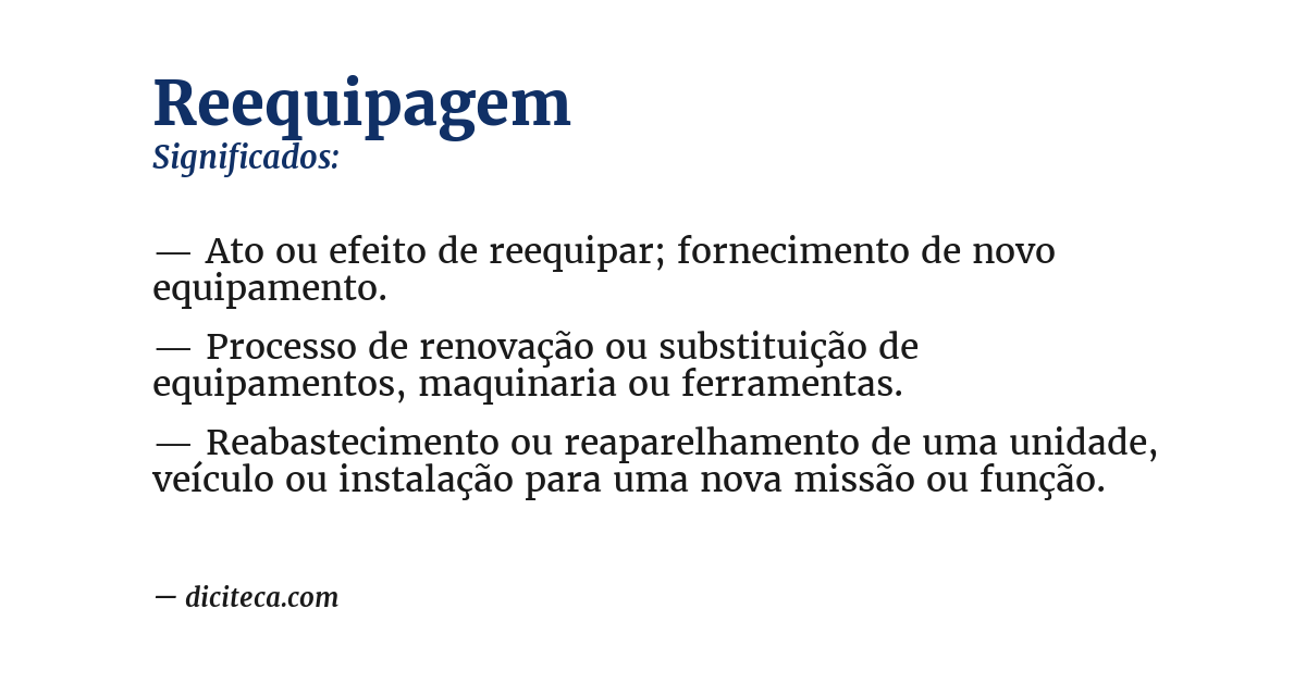 Significado de reequipagem