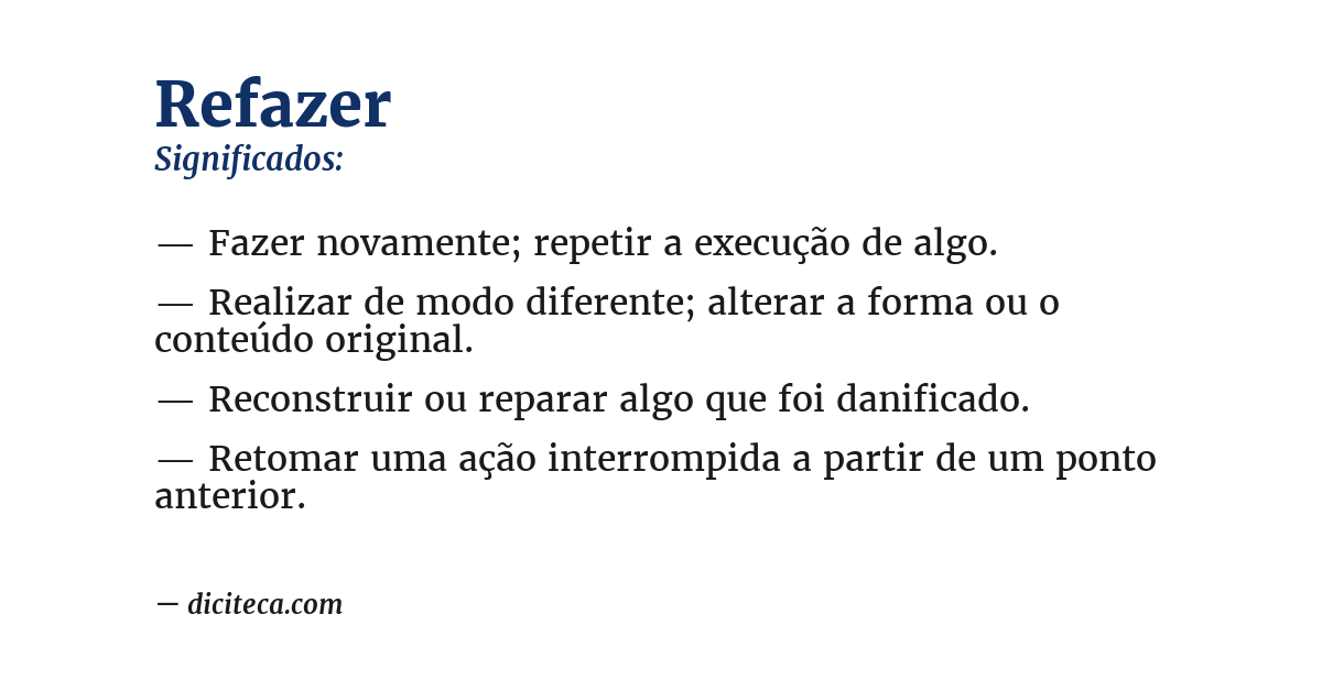 Significado de refazer