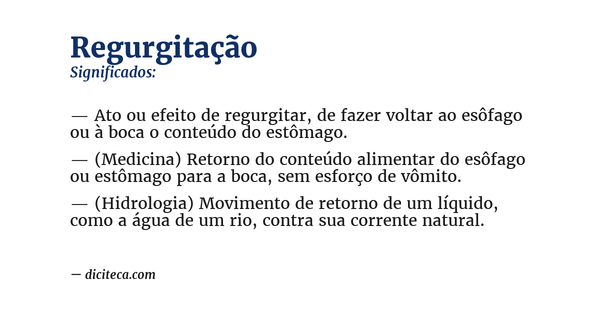 Significado de regurgitação