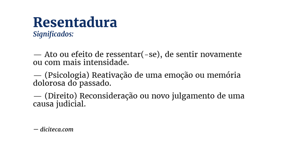Significado de resentadura