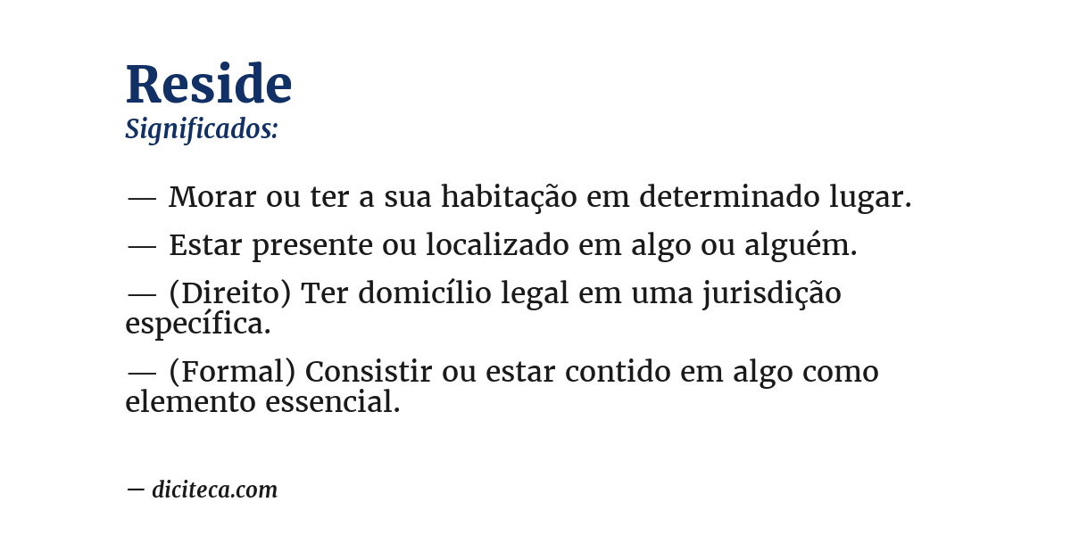 Significado de reside